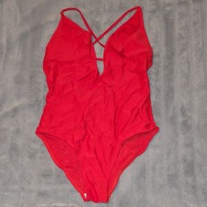 Ekouaer Elegant Red Women's One Piece Swimsuit size XL